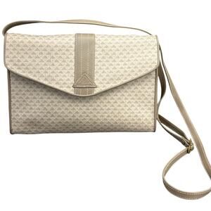 Liz Claiborne Vintage Classic Triangle Tan Beige Shoulder Strap Crossbody Purse